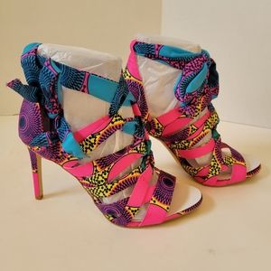 Gianni bini Abrianna multi color women's lace up heels size 9.5